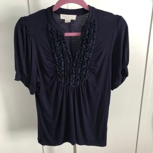 August Silk Short Sleeve V-Neck Top